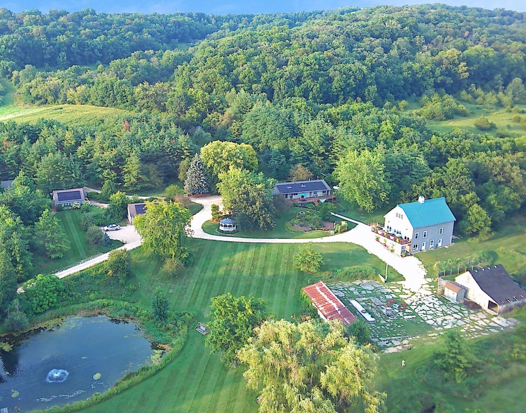 overhead view of Hawk Valley Retreat & cottages