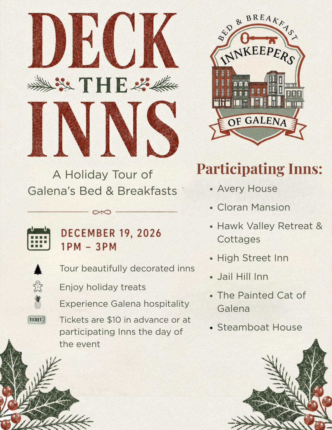Deck the Inns A Holiday Tour of Galena's Bed an Breakfasts