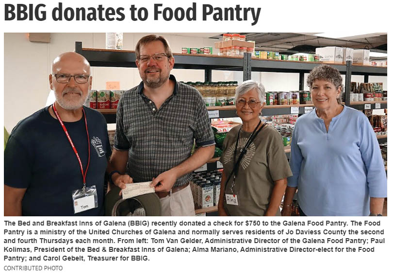 Check Presentation to the Galena Food Pantry